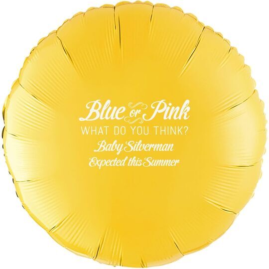 Blue or Pink Shower Mylar Balloons